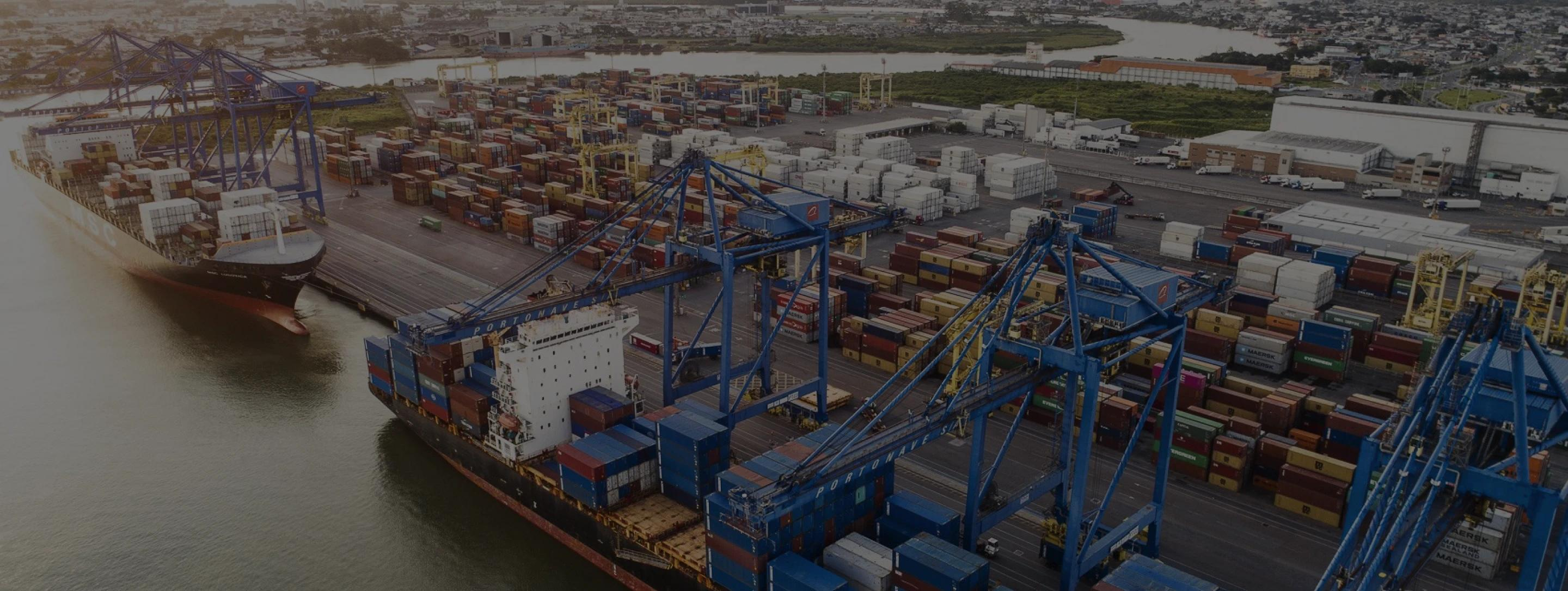 Banner da página Portonave Invests R$1 billion in the Quay Infrastructure Works