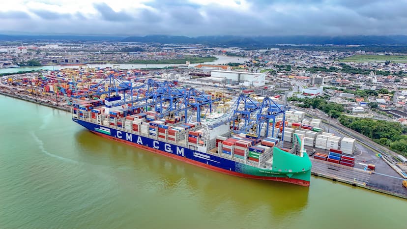 Imagem relacionada à notícia: Portonave bate recorde de movimento de contêineres em um único navio